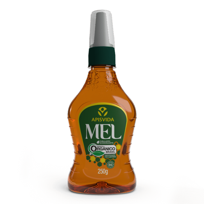 MEL ORGANICO BISNAGA TAMPA CONE 250G CX/12 - APIS VIDA
